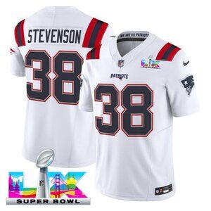 Mens or Youths Choose Rhamondre Stevenson White Super Bowl LX Jersey Vapor Stitc